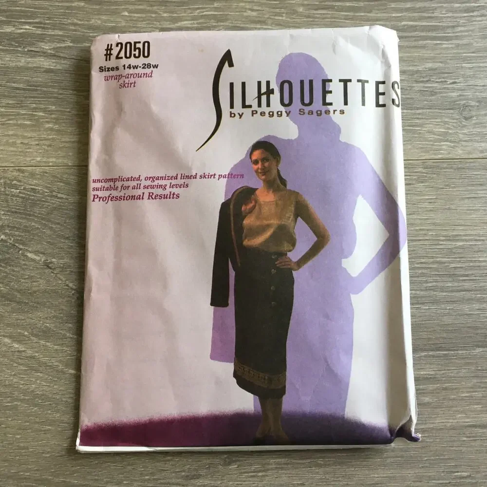 Silhouettes Sewing Pattern 2050 Wrap Around Straight Skirt Plus 14W-28W UNCUT